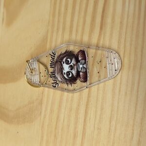 Sloth mode clear sparkle key chain